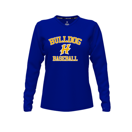 [FTLVPTRY-FYXS-LOGO3] Decker Performance T-Shirt (Female Youth XS, Royal, V Neck, Logo 3, Long Sleeve)