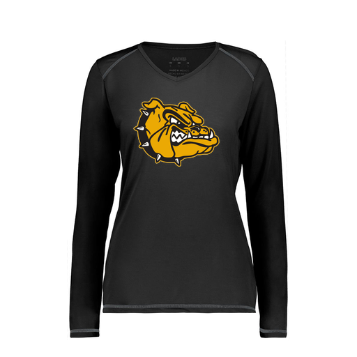 [6847.080.XS-LOGO2] Women's SoftTouch Long Sleeve (Female Adult XS, Black, Logo 2)