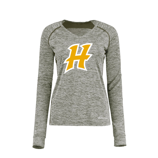 [222770.K94.XS-LOGO1] Ladies Electric Long Sleeve Shirt (Female Adult XS, Gray, Logo 1)
