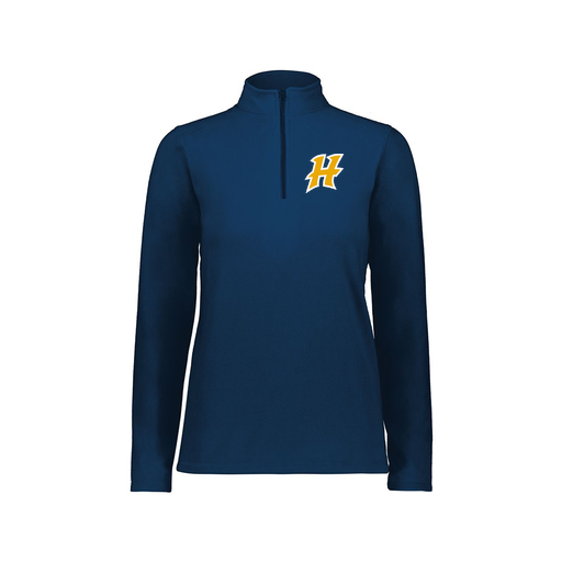[6864.065.XS-LOGO1] Ladies MicroFleece 1/4 Zip Pullover (Female Adult XS, Navy, Logo 1)