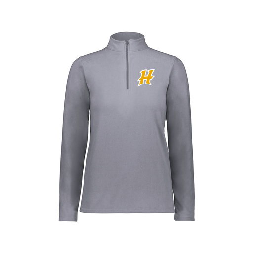 [6864.059.XS-LOGO1] Ladies MicroFleece 1/4 Zip Pullover (Female Adult XS, Gray, Logo 1)