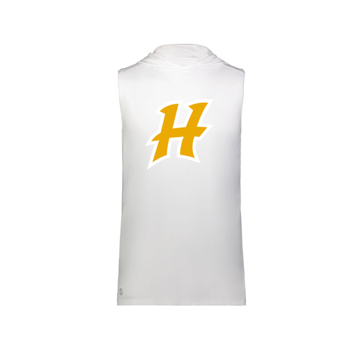 [222590.005.XS-LOGO1] Men's CoolDry Sleeveless Hoodie (Adult XS, White, Logo 1)