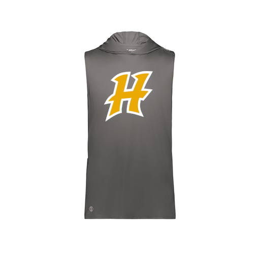 [222590.98D.XS-LOGO1] Men's CoolDry Sleeveless Hoodie (Adult XS, Gray, Logo 1)