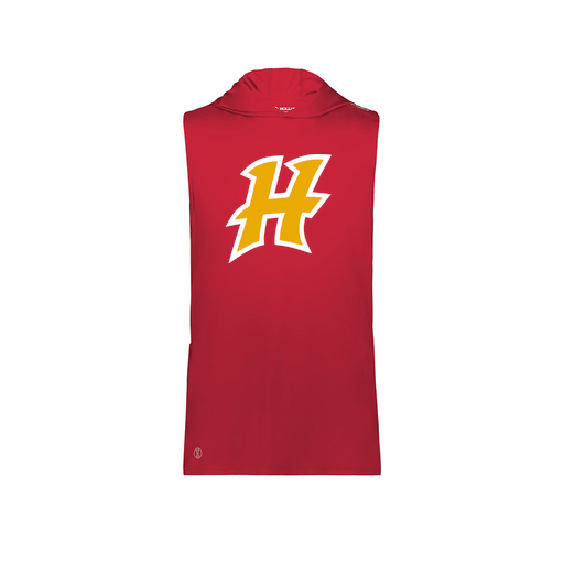[222590.083.XS-LOGO1] Men's CoolDry Sleeveless Hoodie (Adult XS, Red, Logo 1)