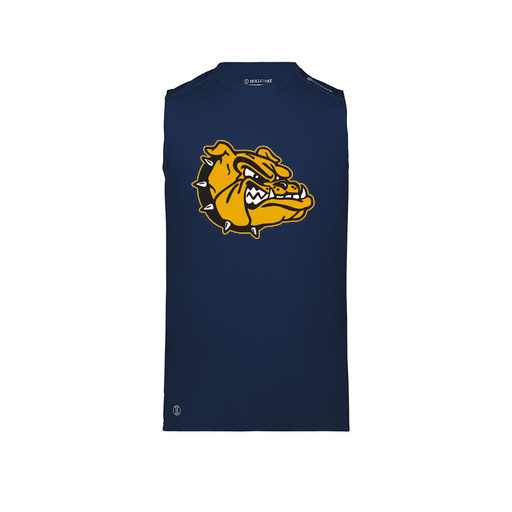 [222593.065.S-LOGO2] Men's CoolDry TankTop (Adult S, Navy, Logo 2)