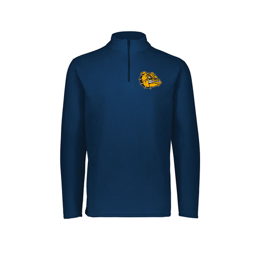 [6863.065.XS-LOGO2] Men's MicroFleece 1/4 Zip Pullover (Adult XS, Navy, Logo 2)