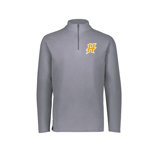 [6863.059.XS-LOGO1] Men's MicroFleece 1/4 Zip Pullover (Adult XS, Gray, Logo 1)