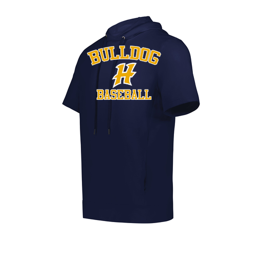 [222505.065.S-LOGO3] Men's Venturs Soft Knit Short Sleeve Hoodie (Adult S, Navy, Logo 3)