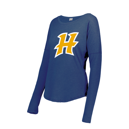 [FTLCUBRY-FAXS-LOGO1] Decker Women's Tri-Blend T-Shirt - Long Sleeve (Female Adult XS, Royal, Logo 1)